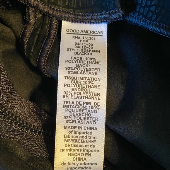 NEW Good American The Croc Exec Faux Leather Pants NWT - Picture 10 of 14